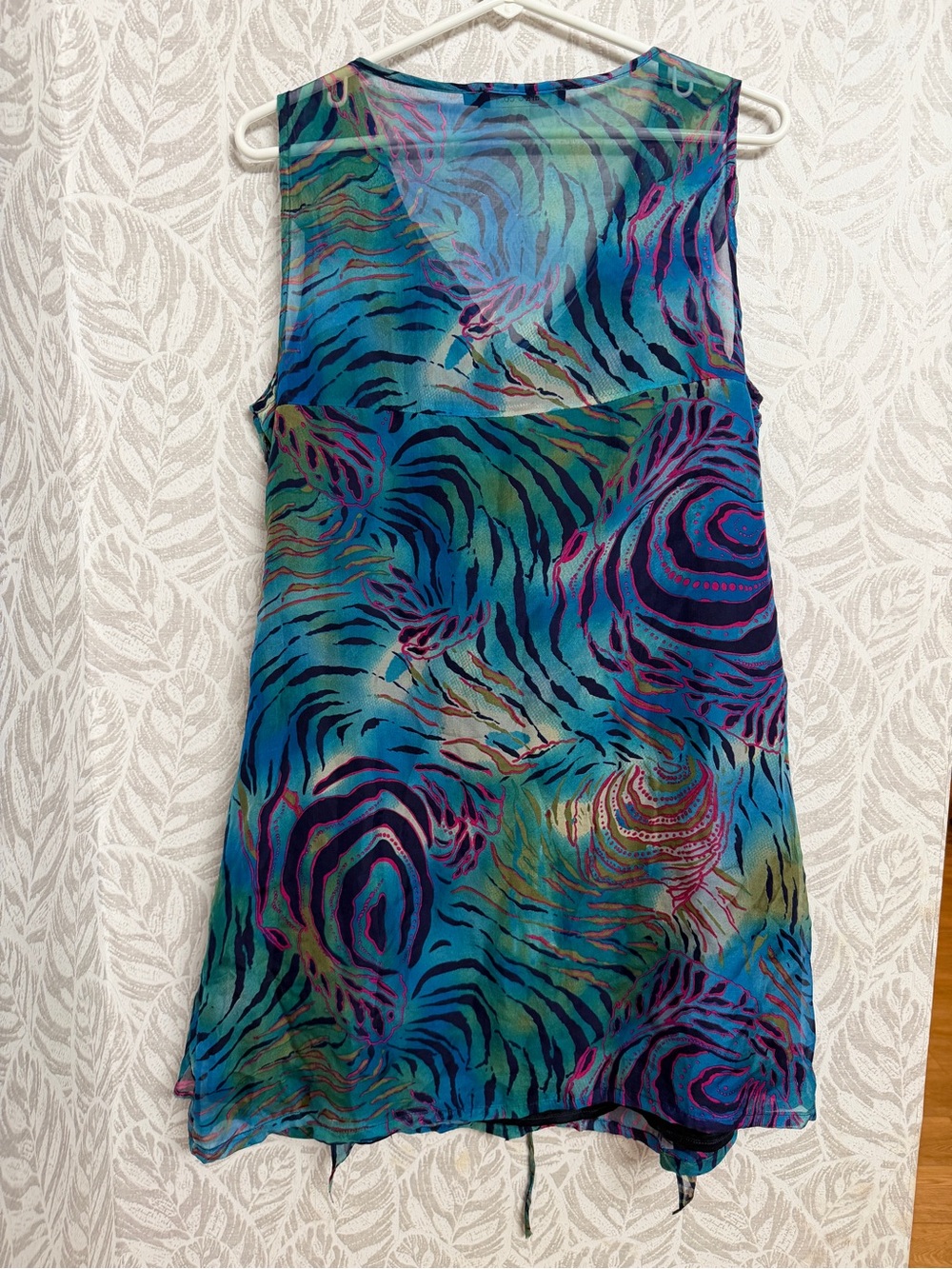 Ark & Co Blue and Green Abstract Sleeveless Mini Dress